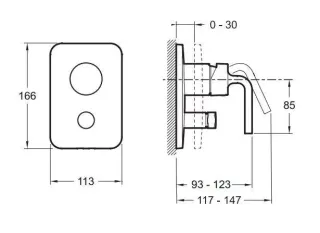 Смеситель для ванны и душа Jacob Delafon Purist E98721-CP хром